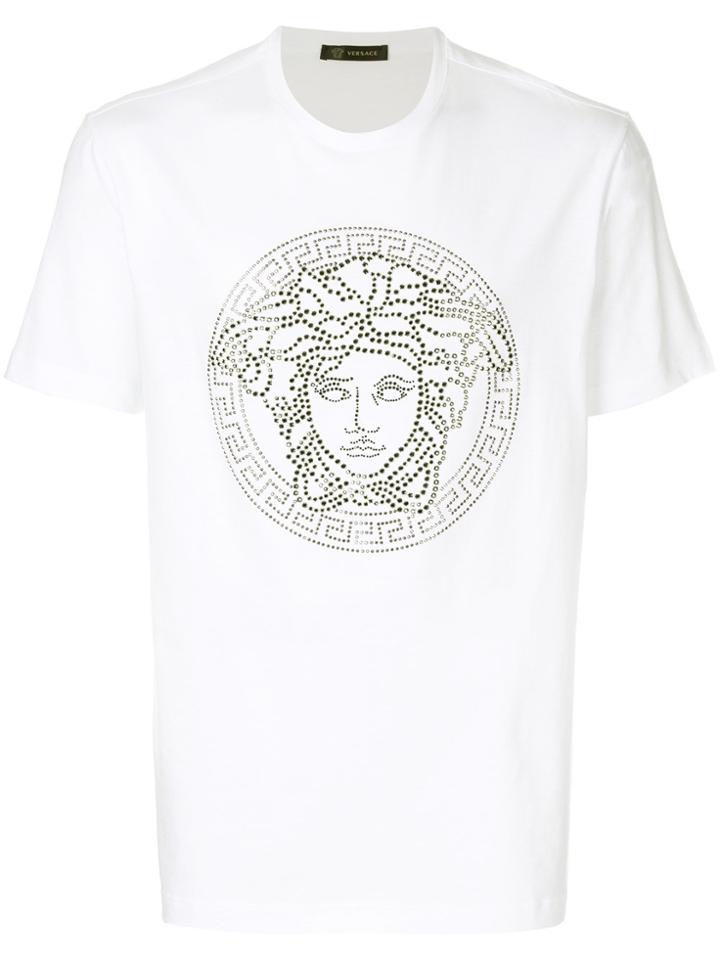 Versace Embellished Medusa T-shirt - White