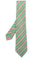Kiton Classic Striped Tie - Green
