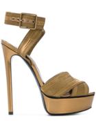 Casadei Crossover Strap Sandals - Metallic