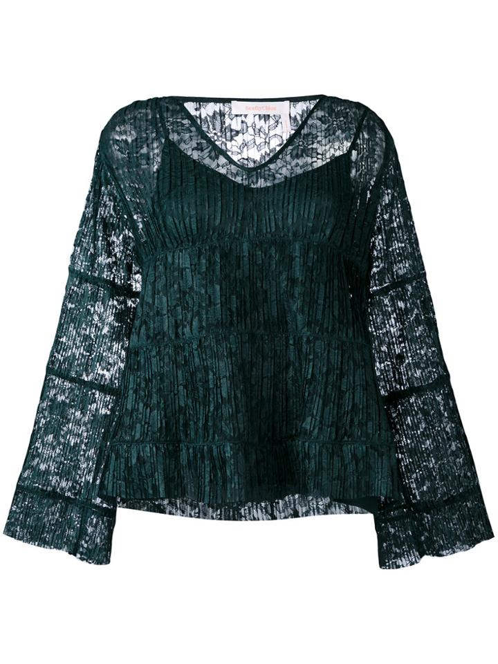 See By Chloé Lace Layered Bell Top - Green
