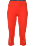 Adidas By Stella Mccartney Cropped Training Leggings - Red