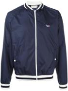 Maison Kitsuné Varsity Style Bomber Jacket, Men's, Size: Medium, Blue, Polyester