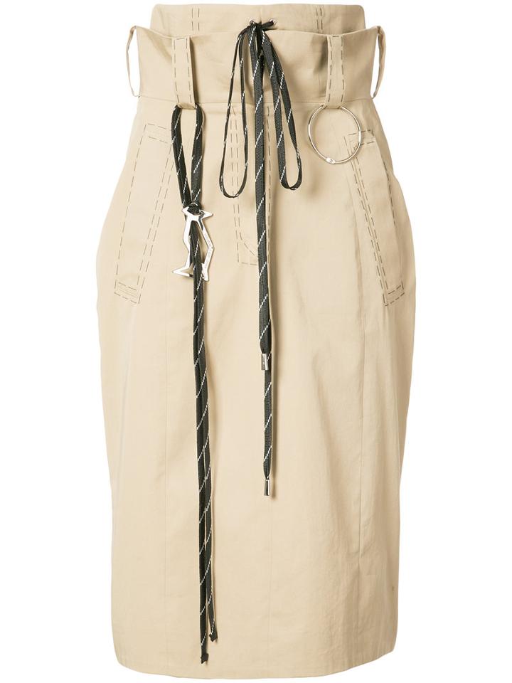 Anne Sofie Madsen - High-waisted Skirt - Women - Cotton - M, Green, Cotton