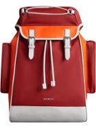 Burberry Colour-block Logo Backpack - Red