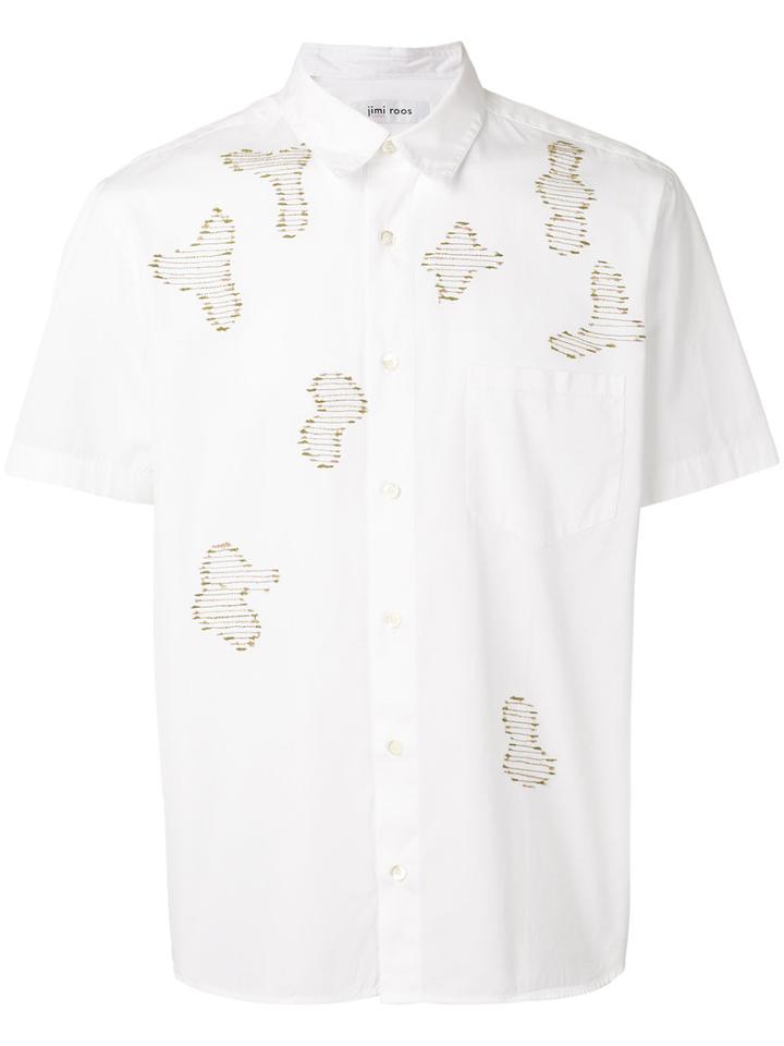 Jimi Roos Embroidered Camouflage Shirt, Men's, Size: Large, White, Cotton