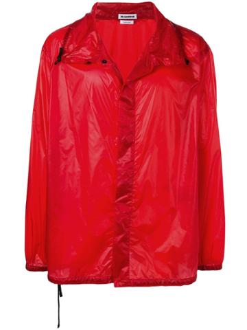 Jil Sander Dropped Shoulder Rain Jacket - Red