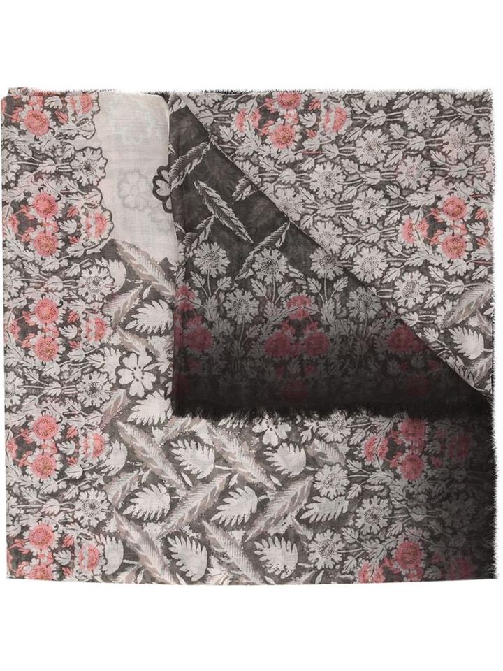 Alexander Mcqueen 'block Print Daisy Skull' Scarf