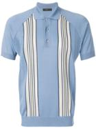 Prada Stripe Detail Polo Shirt - Blue