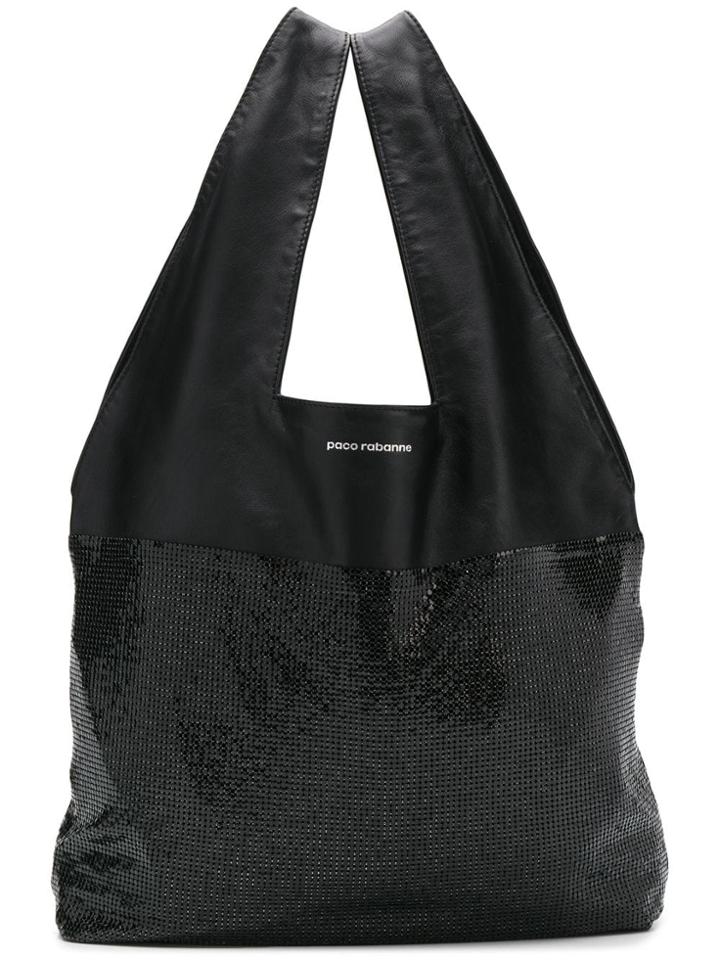 Paco Rabanne Panelled Slouchy Tote - Black