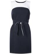 Milly Double Layer Style Tie Waist Dress - Blue