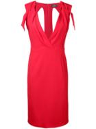 Capucci V-neck Fitted Dress - Red