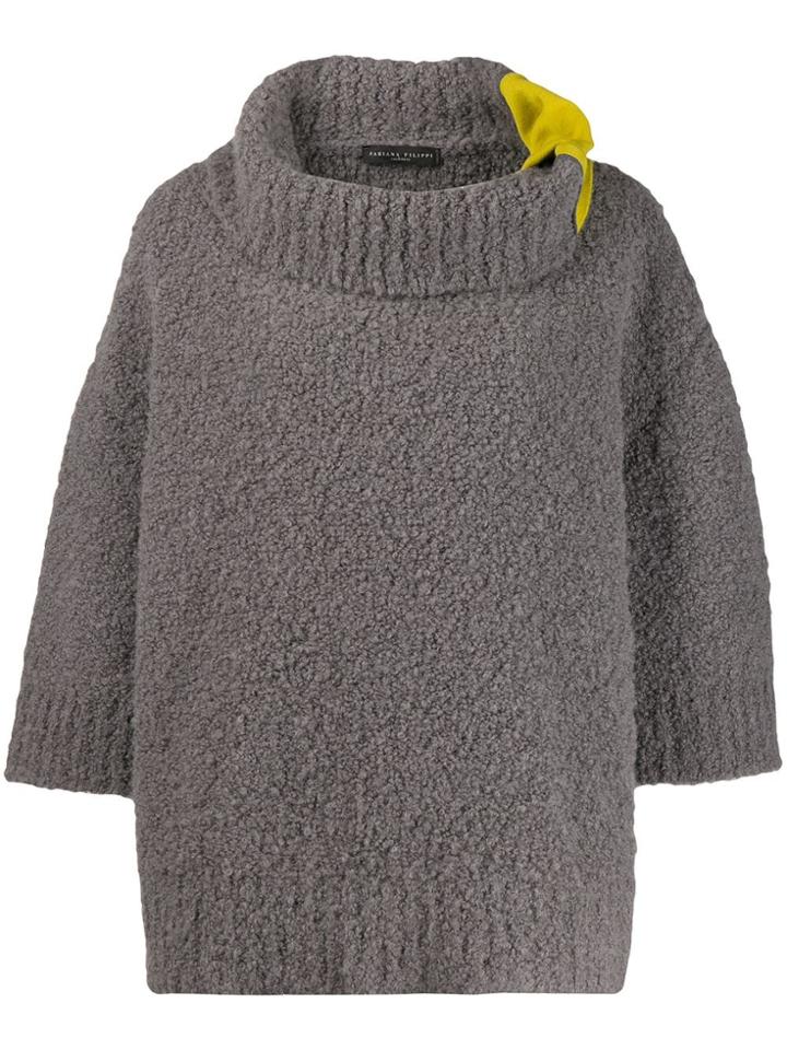 Fabiana Filippi Contrast Oversized Sweater - Grey