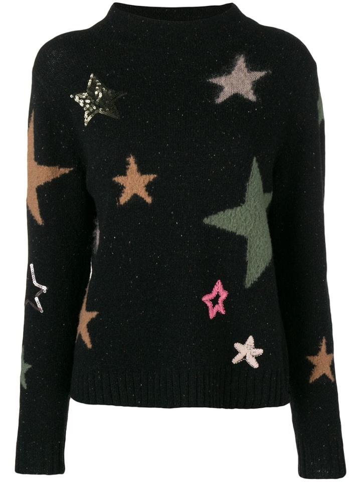 Luisa Cerano Star Knit Sweater - Black