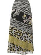 Dvf Diane Von Furstenberg Patchwork Midi Skirt - Black