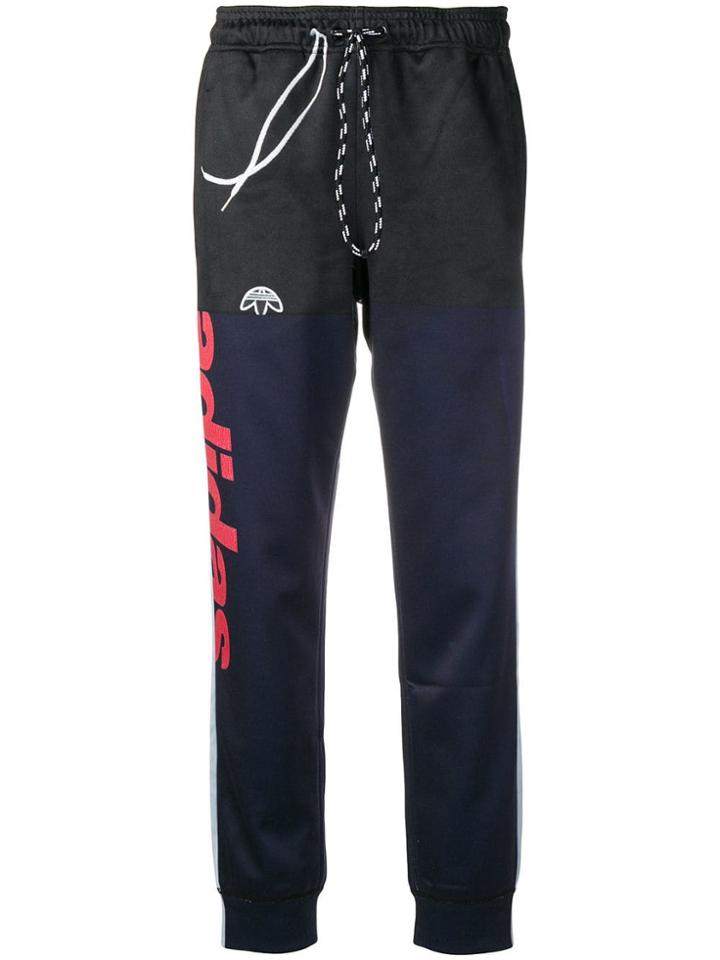 Adidas Originals By Alexander Wang Drawstring Logo Track Pants - Blue