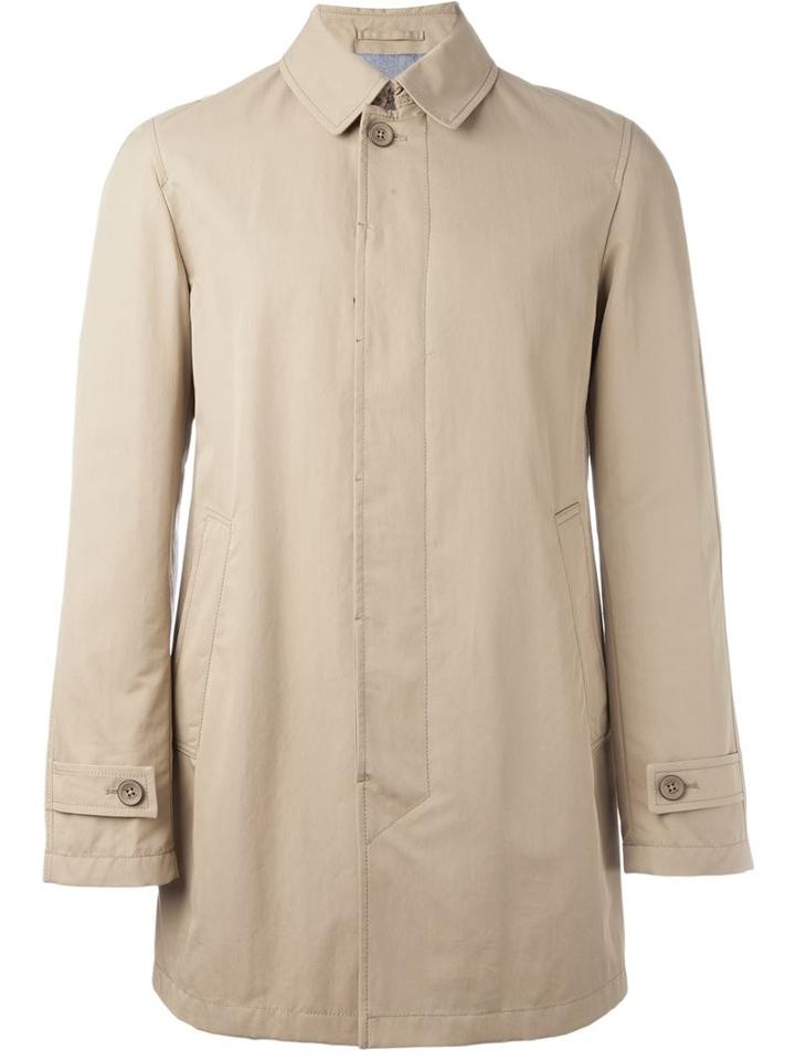 Herno Buttoned Coat, Men's, Size: 52, Nude/neutrals, Cotton/polyamide/polyester/modal