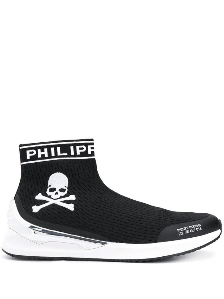 Philipp Plein Logo Sock Trainers - Black