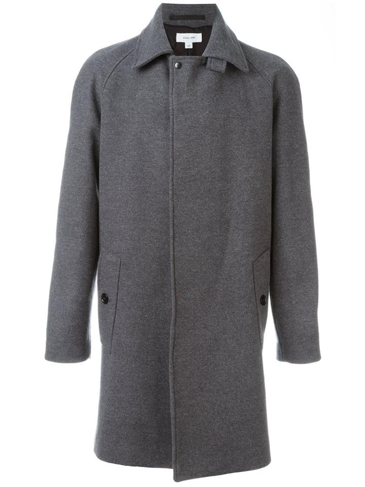 Soulland 'b0ge' Trench Coat, Men's, Size: Large, Grey, Polyester/wool/alpaca/other Fibres