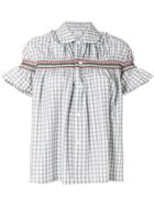 Comme Des Garçons Gingham Stitch Detail Blouse - Grey