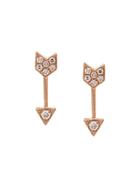 Ef Collection Mini Arrow Diamond Stud Earrings - Metallic