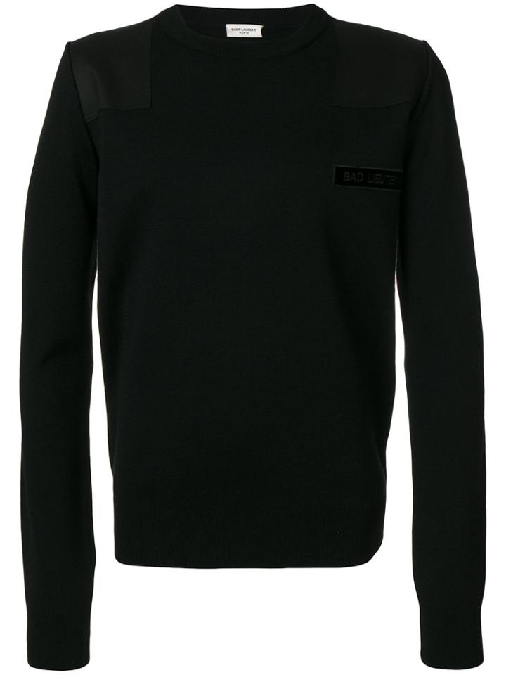 Saint Laurent Bad Lieutenant Patch Jumper - Black