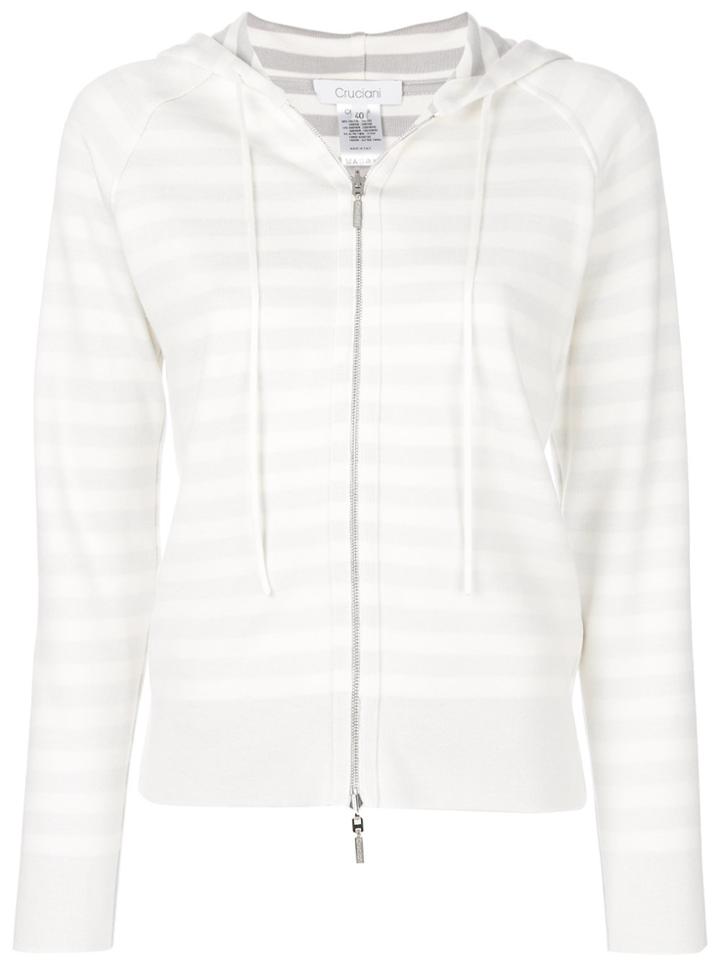Cruciani Long Sleeved Stripe Sweater - White