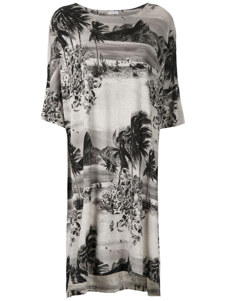 Osklen Sand Palm Print Dress - Grey