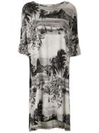 Osklen Sand Palm Print Dress - Grey