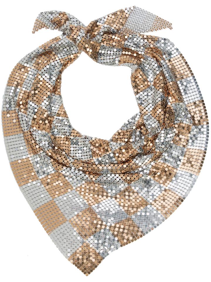 Paco Rabanne Check Mesh Scarf - Grey