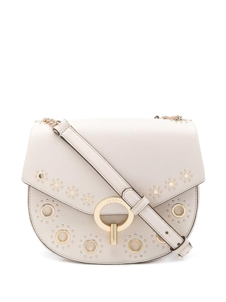 Sandro Paris Studded Shoulder Bag - Neutrals