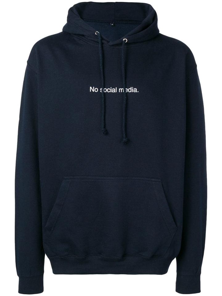 F.a.m.t. No Social Media Print Hoodie - Blue