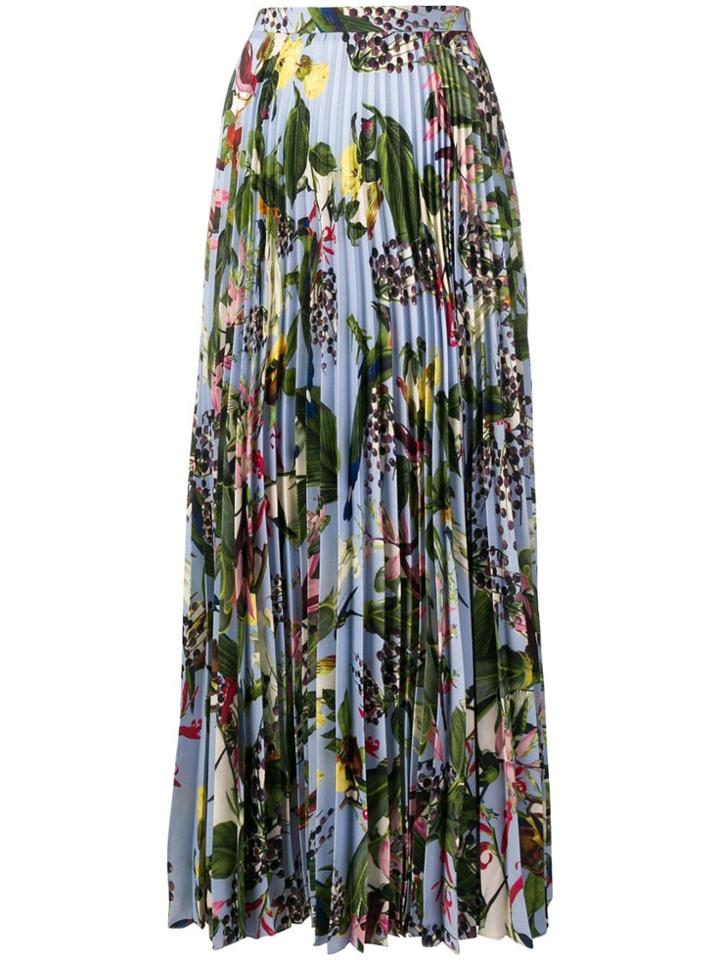 Erdem Floral Pleated Skirt - Blue