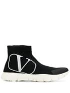 Valentino Valentino Garavani Vlogo Sock Sneakers - Black