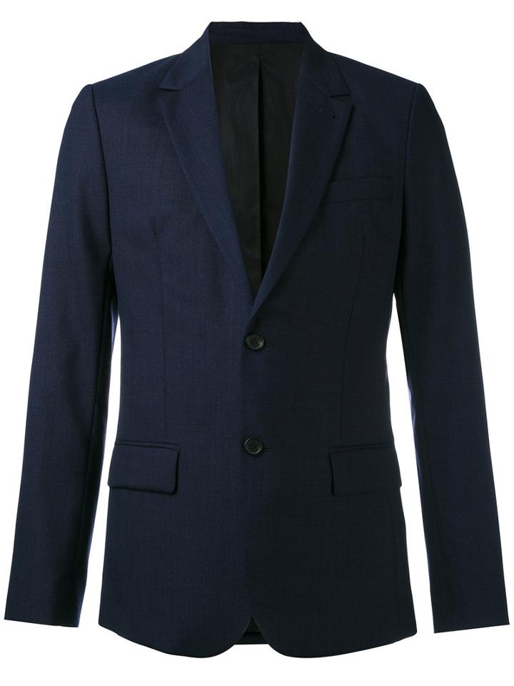 Ami Alexandre Mattiussi - Lined 2 Button Jacket - Men - Cupro/wool - 52, Blue, Cupro/wool