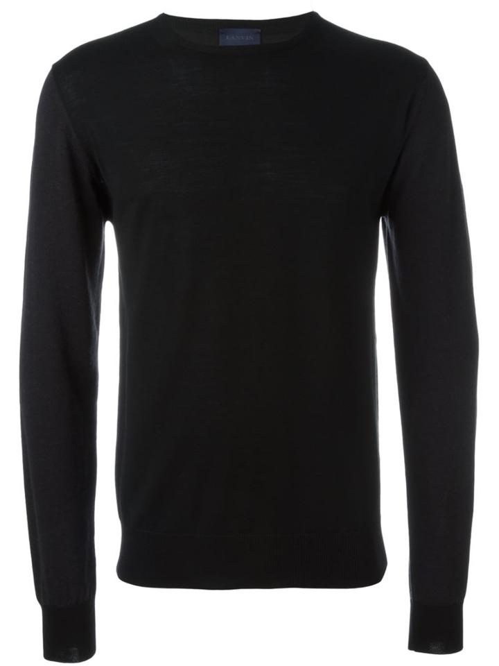 Lanvin Long Sleeved Jumper, Men's, Size: Small, Black, Wool