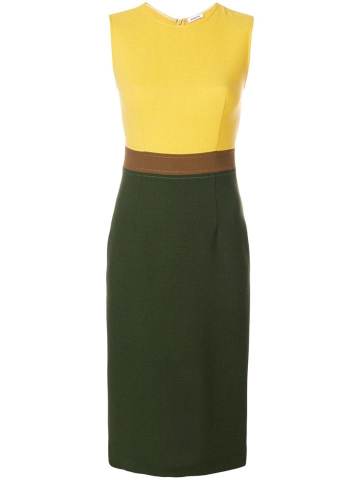 P.a.r.o.s.h. Colour-block Midi Dress - Yellow