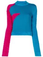 Versus Roll Neck Fluffy Jumper - Blue