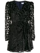 Self-portrait Leopard Print Embellished Dress - Black