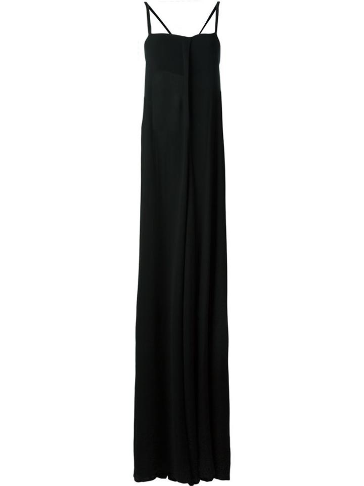 Ann Demeulemeester Pleat Detail Spaghetti Strap Gown