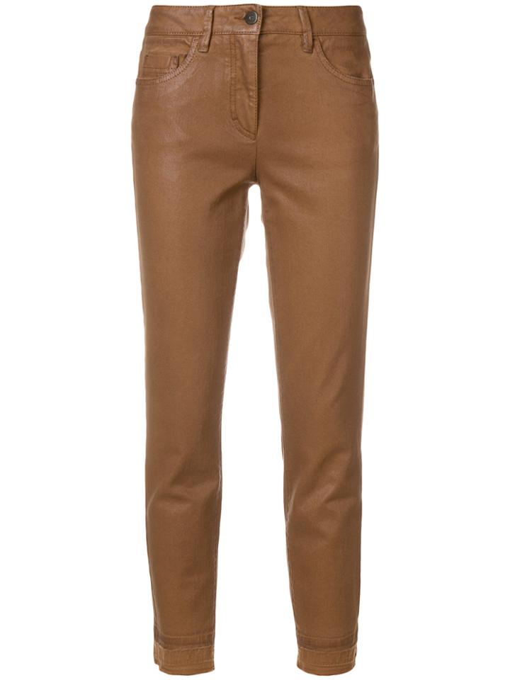 Luisa Cerano Cropped Slim-fit Trousers - Brown