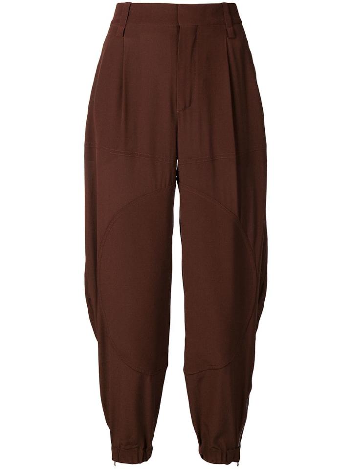 Chloé Loose Flared Trousers - Brown