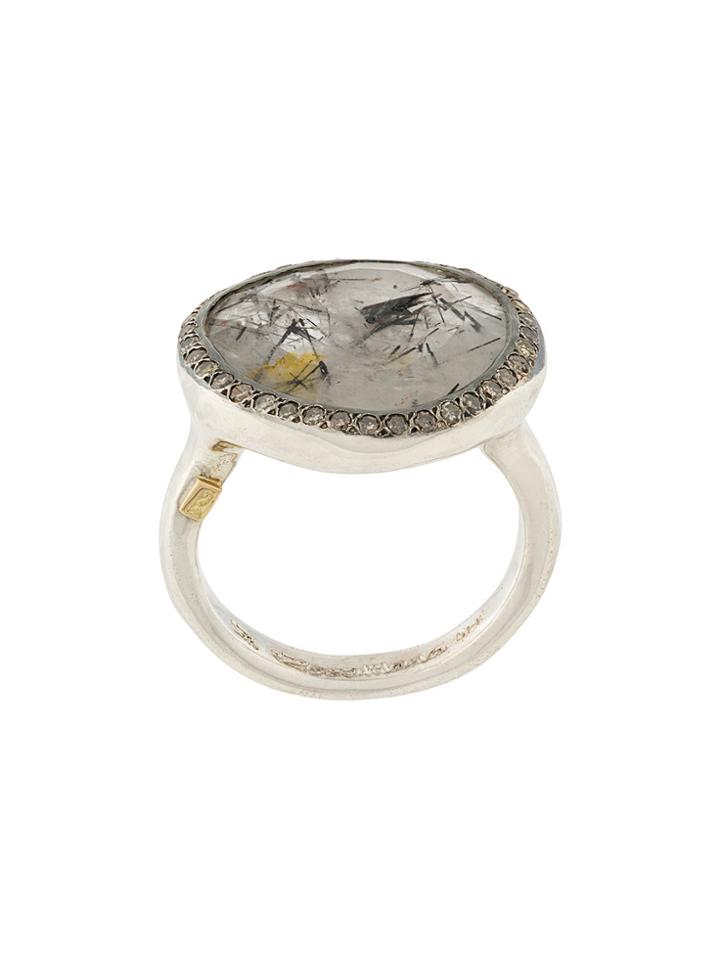Rosa Maria Quartz And Diamond Ring - Metallic