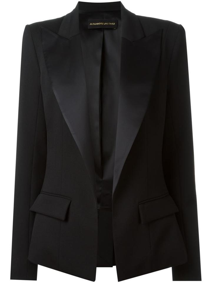 Alexandre Vauthier Peaked Lapels Blazer, Women's, Size: 38, Black, Polyester/spandex/elastane/viscose/wool