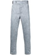 Ann Demeulemeester - Contrast Piping Cropped Trousers - Men - Cotton/linen/flax - Xs, White, Cotton/linen/flax