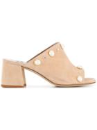 Gianna Meliani Pearl Embellished Mules - Black