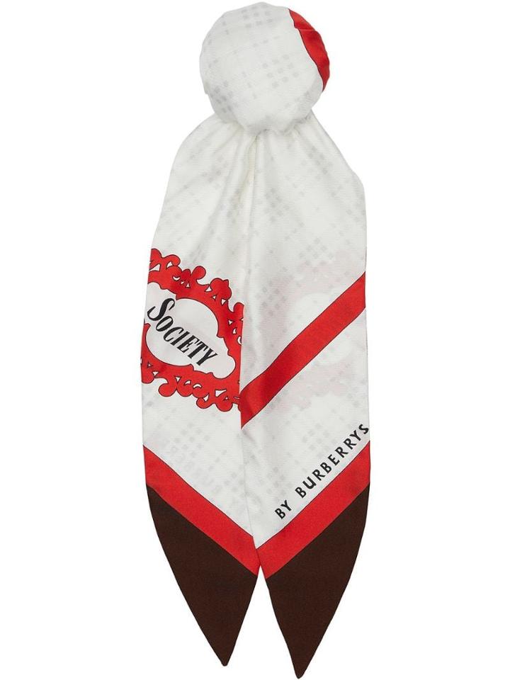 Burberry Archive Society Print Silk Square Scarf - White