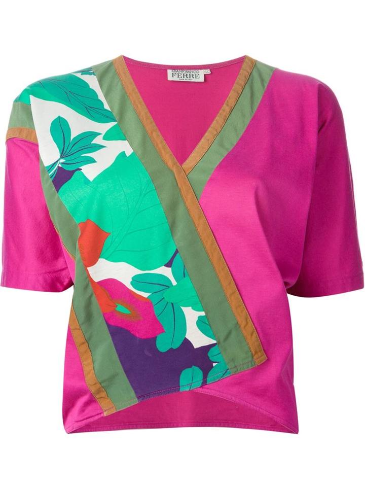 Gianfranco Ferre Vintage Cross Over Front Top