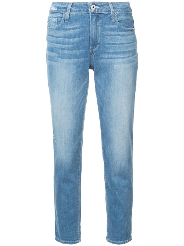 Paige Jimmy Cropped Boyfriend Jeans - Blue