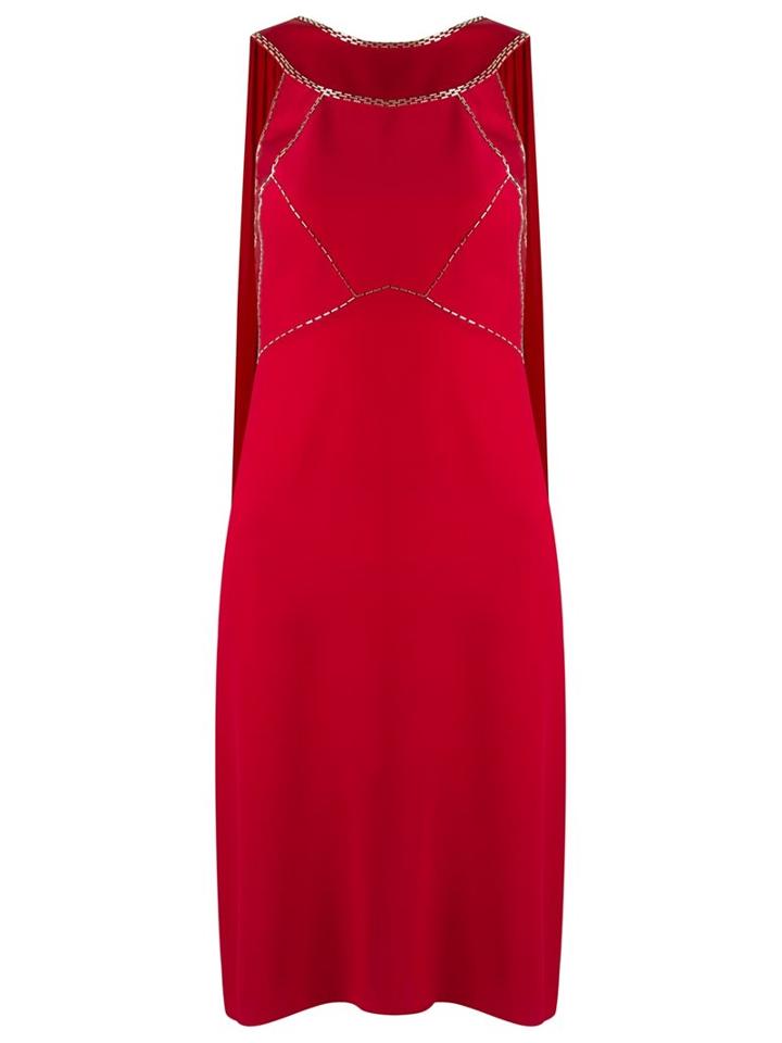 Reinaldo Lourenço Panelled Dress, Women's, Size: 42, Red, Silk