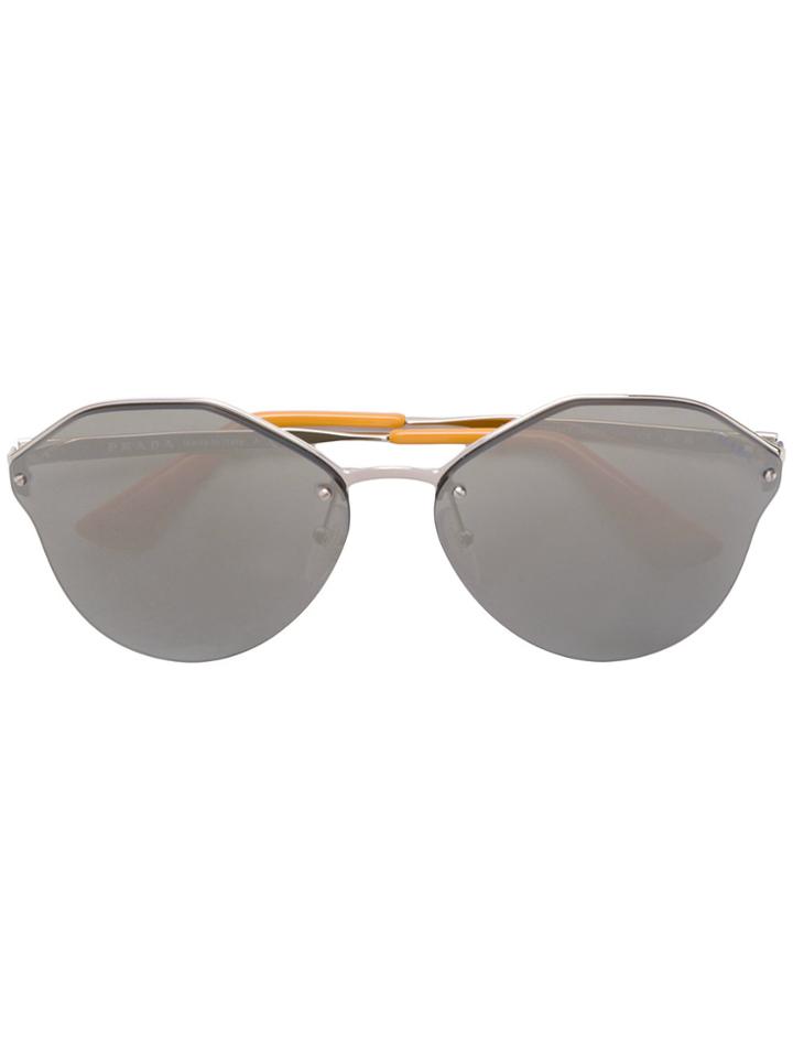 Prada Eyewear Oversized Round Frame Sunglasses - Grey